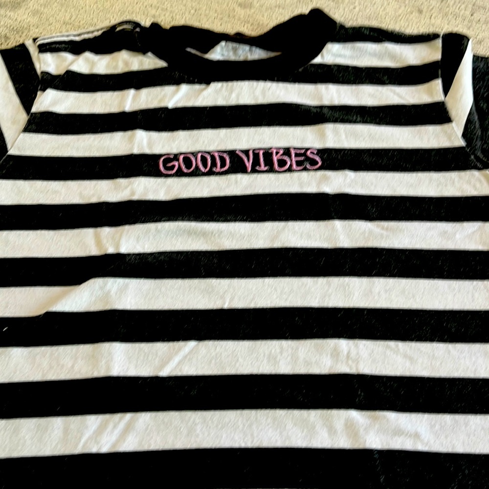 Black and white stripes tee shirt